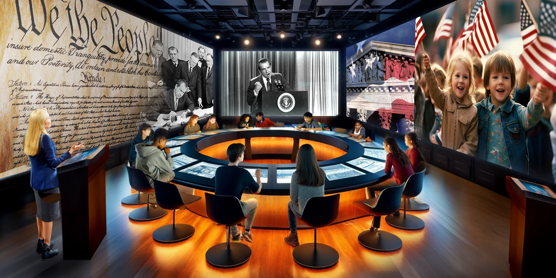 Richard_Nixon_Foundation_Civics Center Rendering Above, artist's rendering of the forthcoming American Civics Center at the Nixon Library.