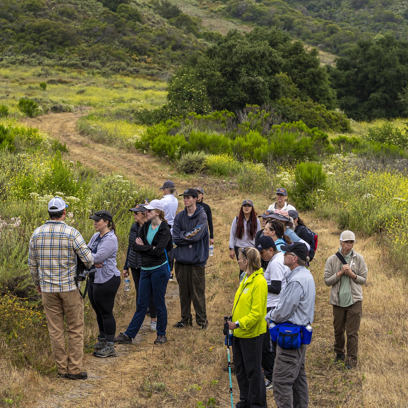 Participants exploring California's natural beauty