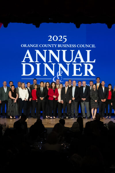 2025 OCBC Board of Directors are pictured on stage at the Orange County Business Council 2025 Annual Dinner and Installation of the Board of Directors.